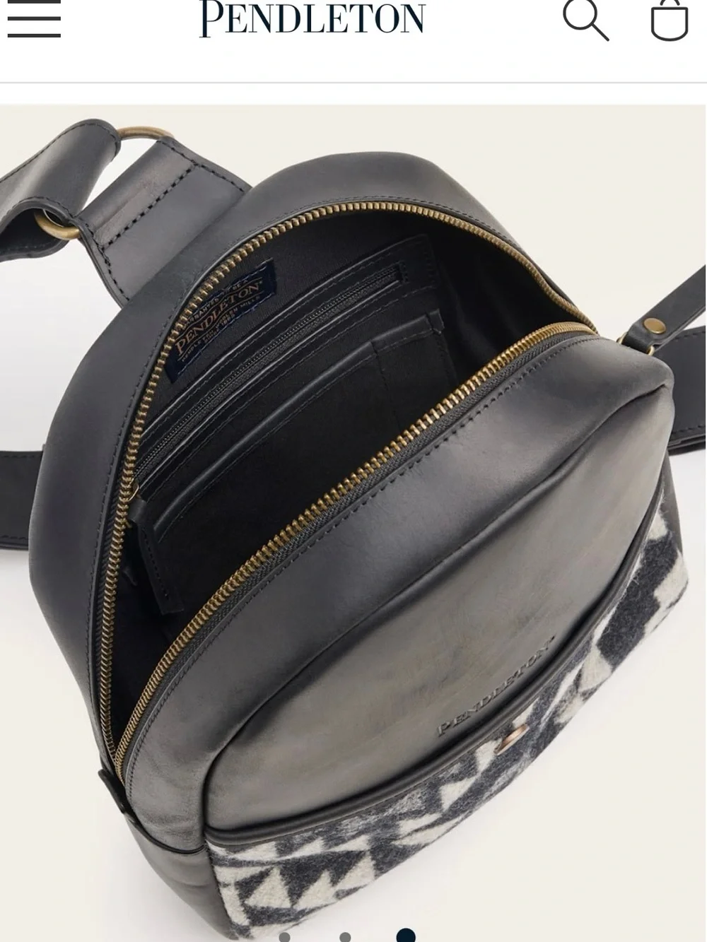 New Pendleton Black Leather Blue Ridge Sling Crossbody Backpack